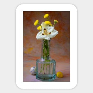 Small Bottle With Spring Bouquet Sticker